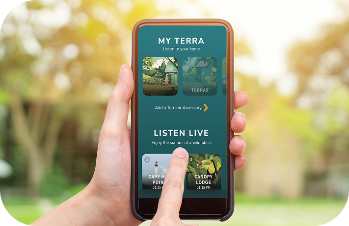 Use the free app or our website to connect and listen to your Terra anywhere